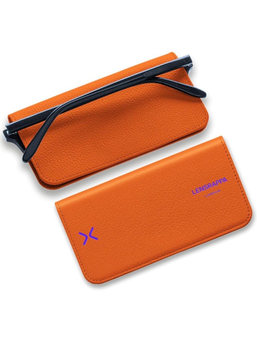 Handmade Slim Leather Glasses Case | Full-Grain Eyewear Wrap with Magnetic